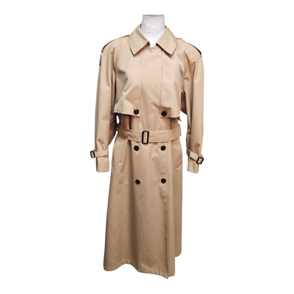 Vintage Etienne Aigner Women's Belted Trench Coat Tan Khaki Size 10